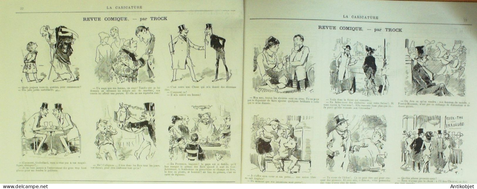 La Caricature 1883 N°160 Excelsior L'Eden Théâtre Draner Caran D'Ache Trock - Magazines - Before 1900