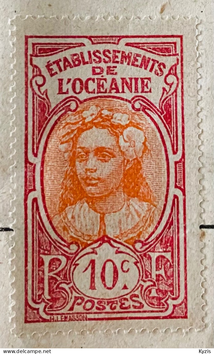 OCÉANIE - ÉTABLISSEMENT FRANÇAIS, Tahitienne, 1913-1930, MH - VARIÉTÉ COINS CASSÉ - Unused Stamps