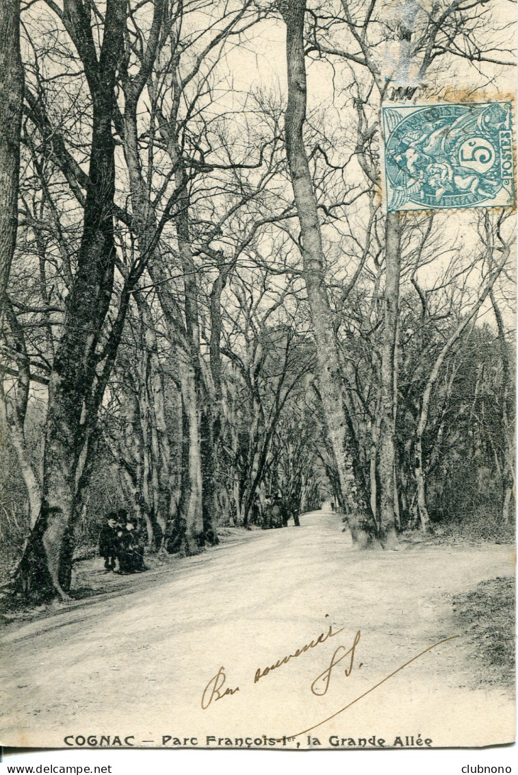 CPA - COGNAC - PARC FRANCOIS 1er - GRANDE ALLEE (1904) - Cognac