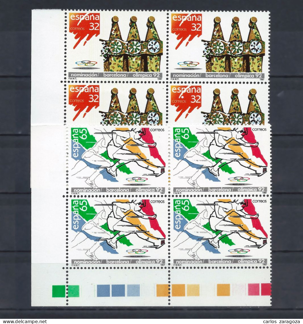 ESPAÑA 1987—BARCELONA, SEDE OLÍMPICA ** 2908/09, YT 2524/25, Mi 2789/90. BLOQUE - Unused Stamps