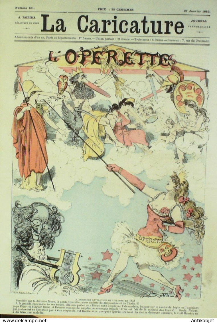 La Caricature 1883 N°161 L'Opérette Barret Robida Divas Princes Dieux Héros - Tijdschriften - Voor 1900