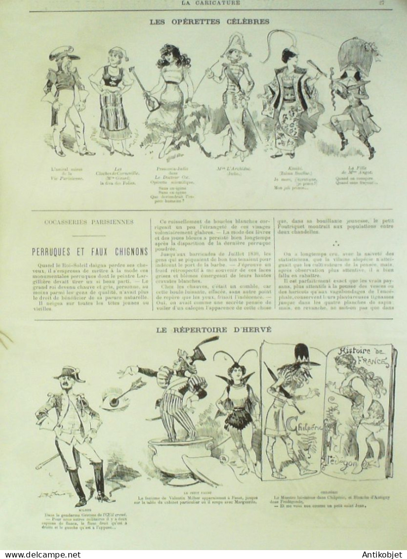La Caricature 1883 N°161 L'Opérette Barret Robida Divas Princes Dieux Héros - Magazines - Before 1900