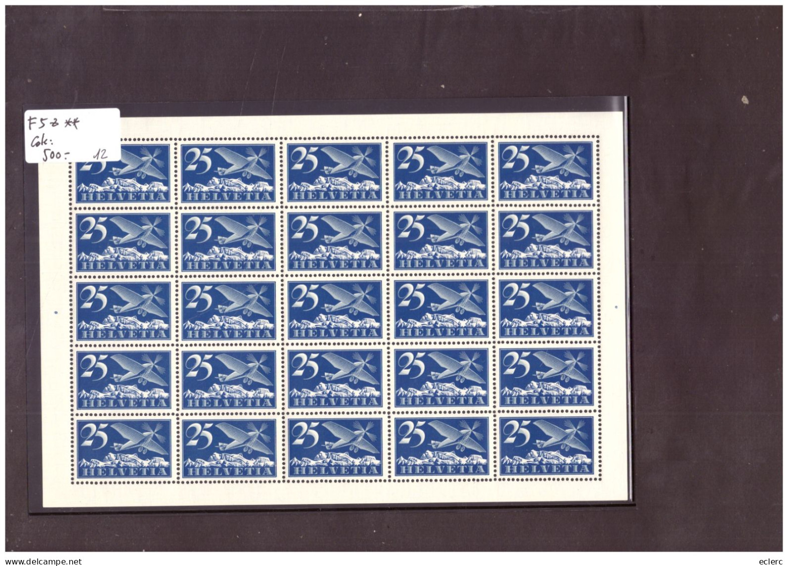 AVIATION No F 5Z - FEUILLE COMPLETE NEUVE ** SANS TRACE ET NON PLIEE  - PARFAIT ETAT - COTE 500.- - Unused Stamps