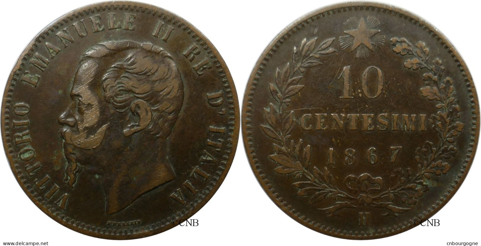 Italie - Royaume - Victor-Emmanuel II - 10 Centesimi 1867 H - TTB/XF40 - Mon5380 - 1861-1878 : Victor Emmanuel II