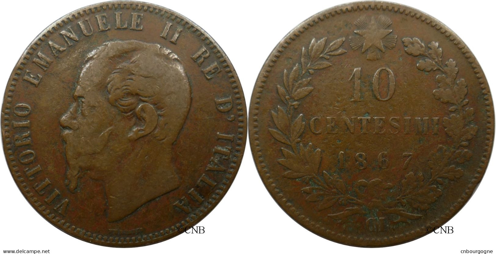 Italie - Royaume - Victor-Emmanuel II - 10 Centesimi 1867 OM - TB/VF25 - Mon5381 - 1861-1878 : Victor Emmanuel II