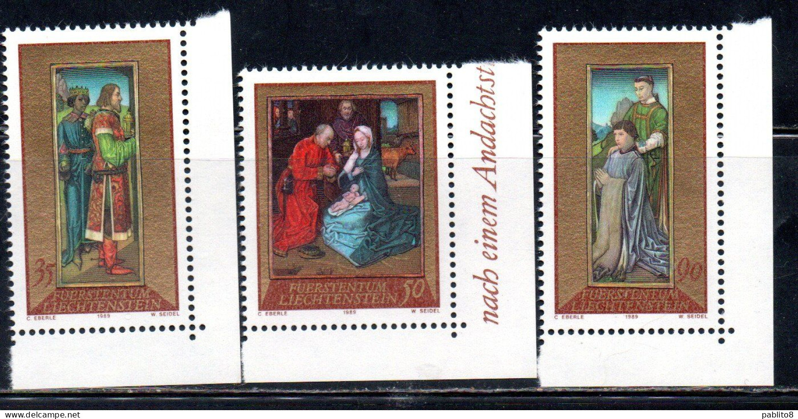 LIECHTENSTEIN 1989 CHRISTMAS NATALE NOEL WEIHNACHTEN NAVIDAD COMPLETE SET SERIE COMPLETA MNH - Ongebruikt