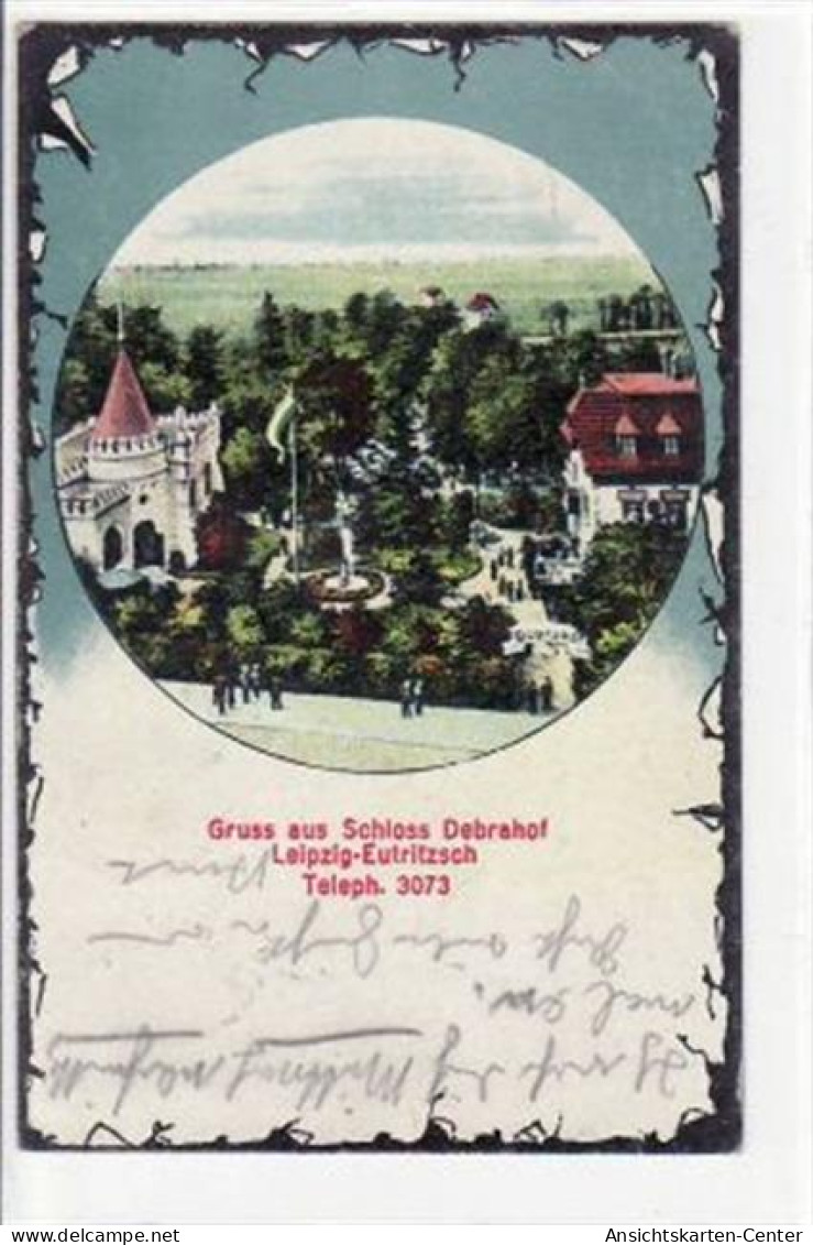 39019405 - Leipzig - Eutritzsch, Passepartoutkarte Mit Schloss Debrahof Gelaufen Von 1921. Leichte Eckabschuerfungen, S - Leipzig