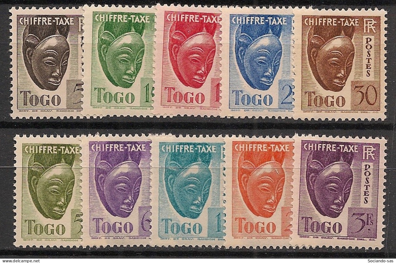 TOGO - 1941 - Taxe TT N°YT. 22 à 31 - Série Complète - Neuf Luxe** / MNH / Postfrisch - Ungebraucht