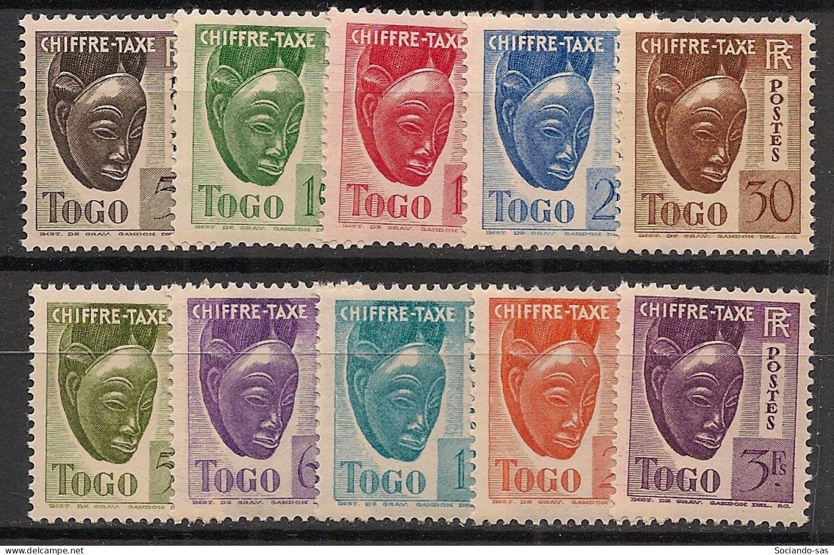 TOGO - 1941 - Taxe TT N°YT. 22 à 31 - Série Complète - Neuf Luxe** / MNH / Postfrisch - Unused Stamps