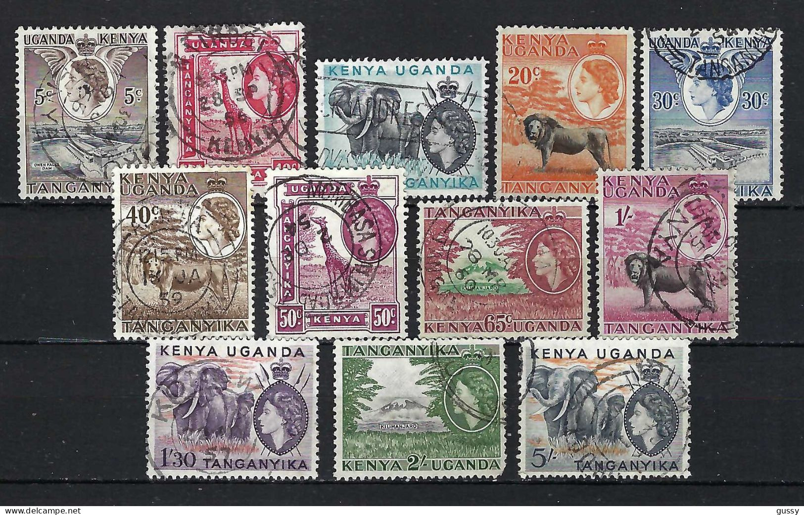 KENYA, OUGANDA & TANGANYIKA Ca.1955: Lot D'obl. - Kenya, Oeganda & Tanganyika