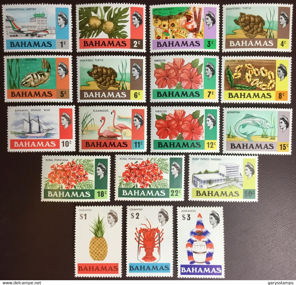 Bahamas 1971 Definitives Set Birds Fish Turtles Flowers Crustaceans Fruit MNH - 1963-1973 Ministerial Government