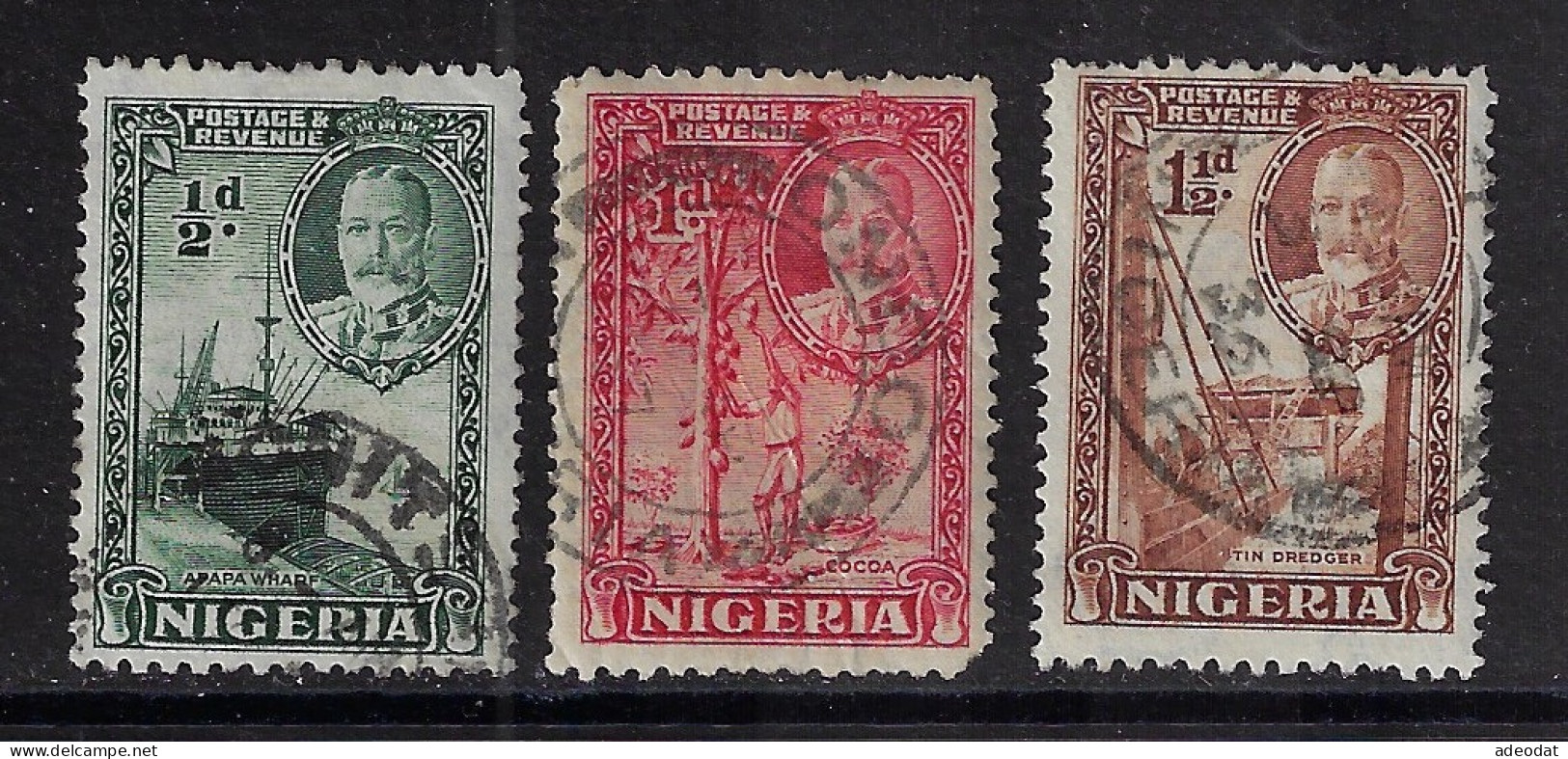 NIGERIA 1936  SCOTT #38-40  USED - Nigeria (...-1960)