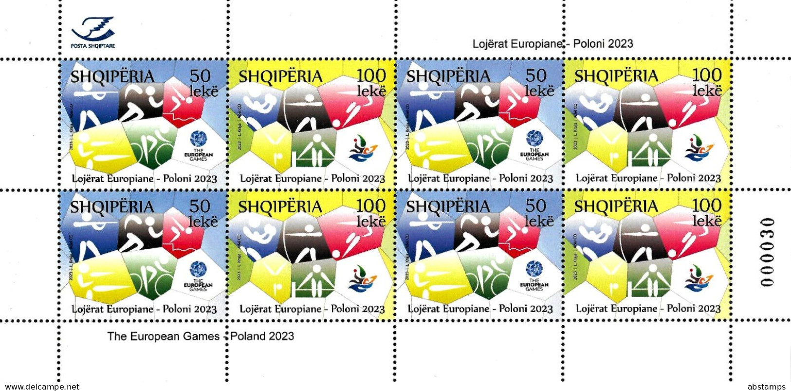 Albania Stamps 2023. The European Games Poland 2023. Sheet MNH - Albania