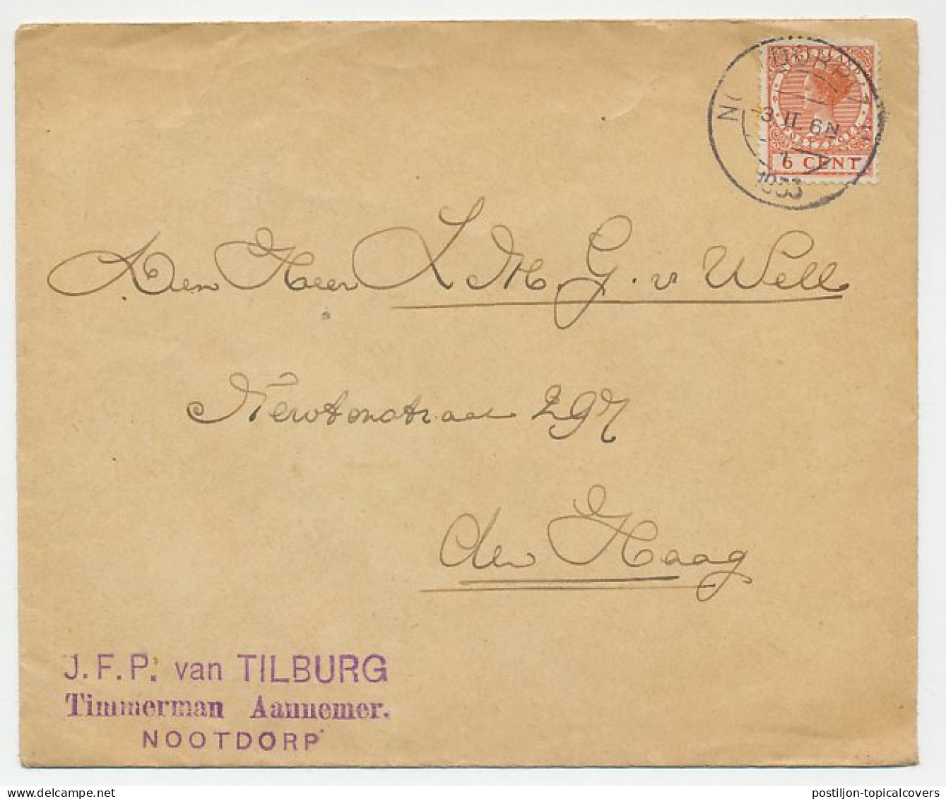 Firma Envelop Nootdorp 1933 - Timmerman - Zonder Classificatie
