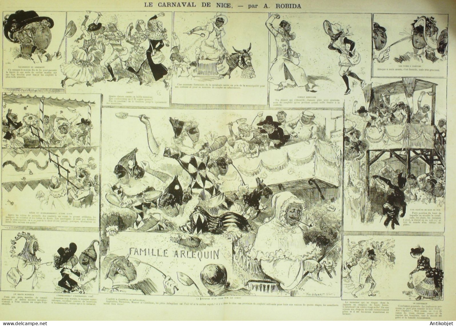 La Caricature 1883 N°163 Carnaval De Nice Robida Photographe Nomade Trock - Zeitschriften - Vor 1900