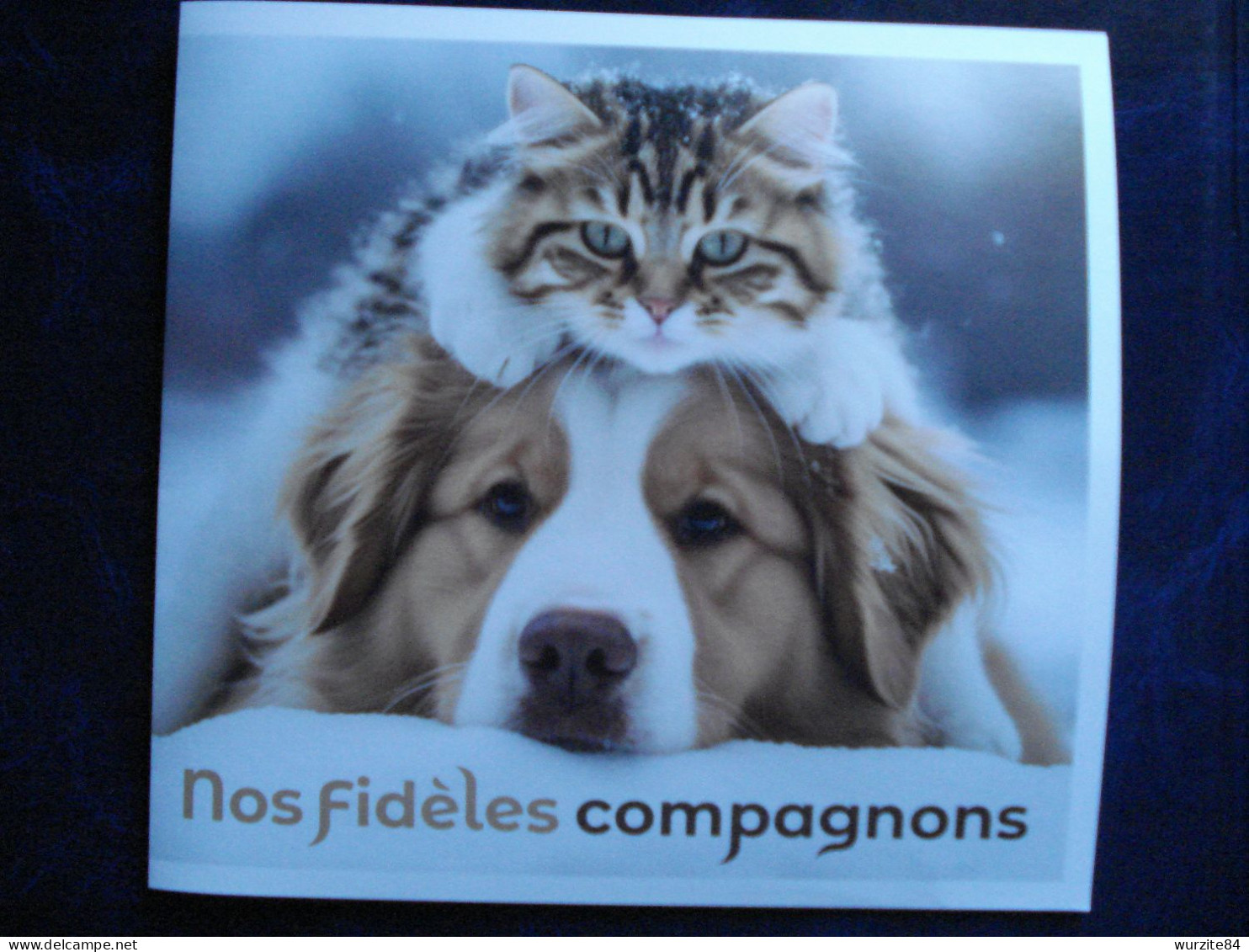 NOS FIDELES COMPAGNONS   CHIENS ET CHATS  4 Timbres Adhésifs Lettre Verte  Neuf ***** - Collectors