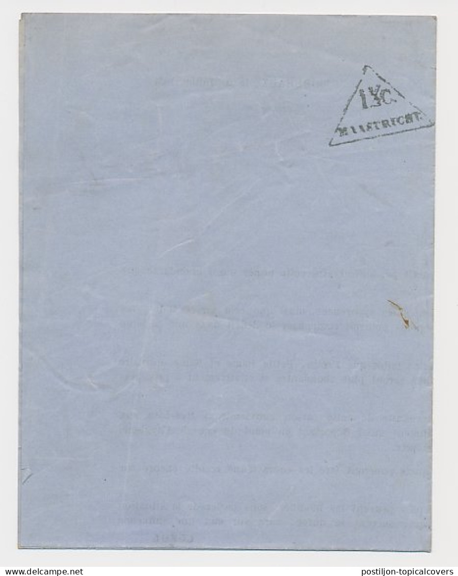 Maastricht 1 1/2 C. Drukwerk Driehoekstempel 1864 - Fiscale Zegels