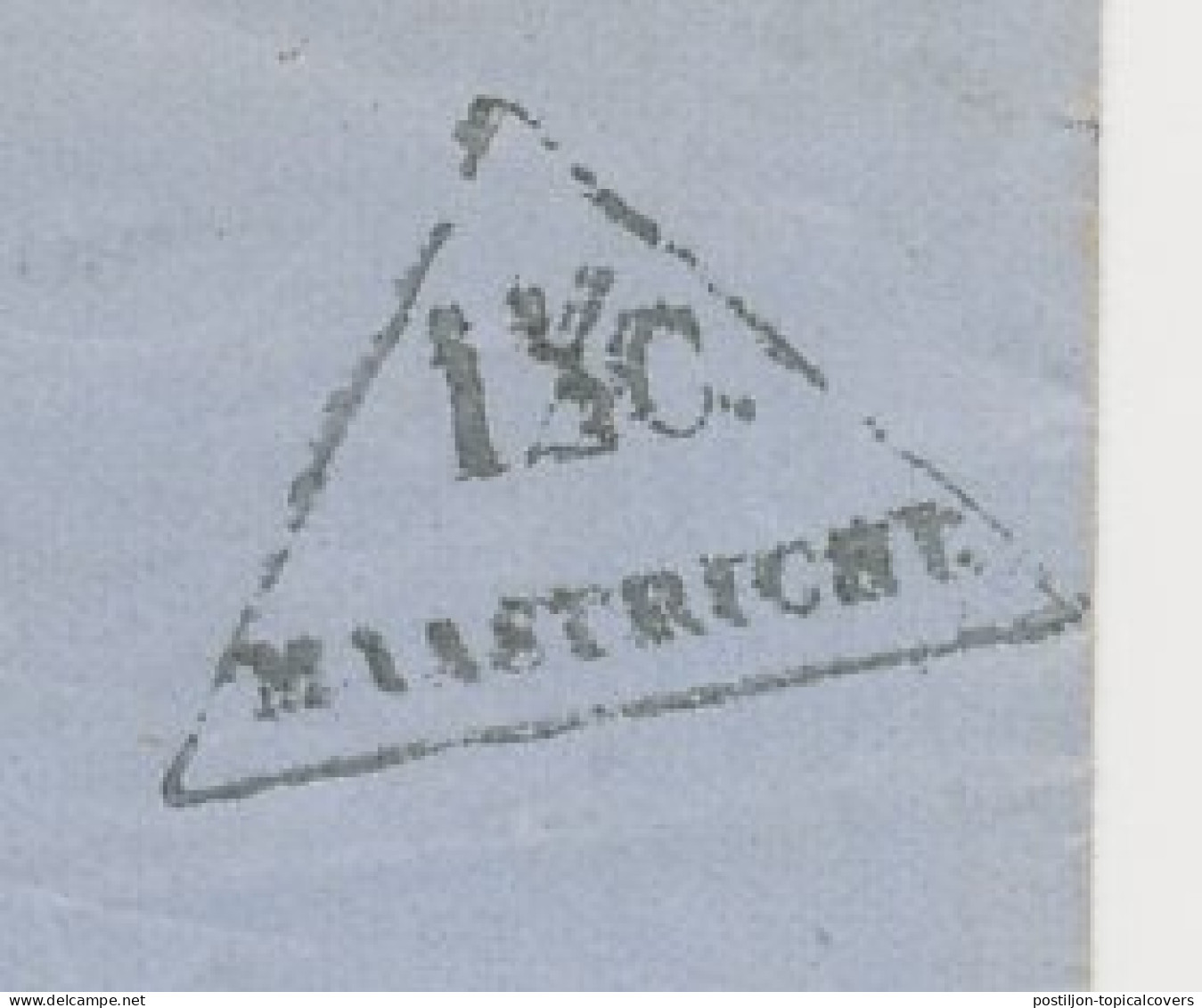 Maastricht 1 1/2 C. Drukwerk Driehoekstempel 1864 - Fiscales