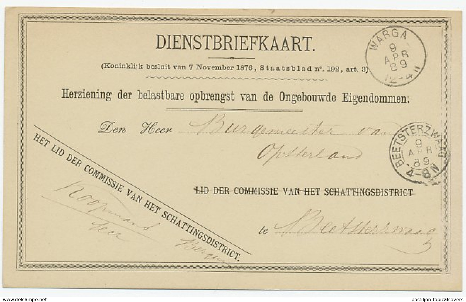Kleinrondstempel Warga 1889 - Unclassified
