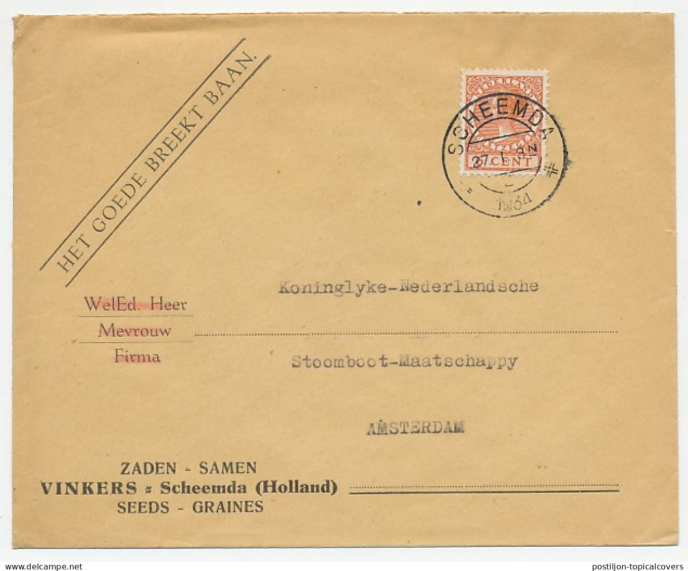 Firma Envelop Scheemda 1934 - Zaden - Unclassified