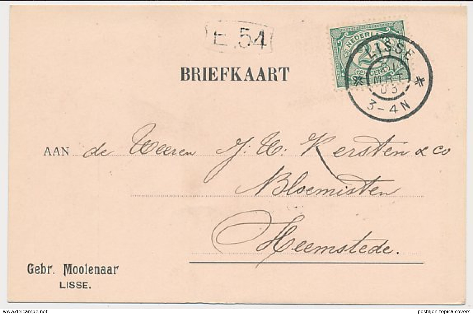 Firma Briefkaart Lisse 1903 - Gebr. Moolenaar - Unclassified