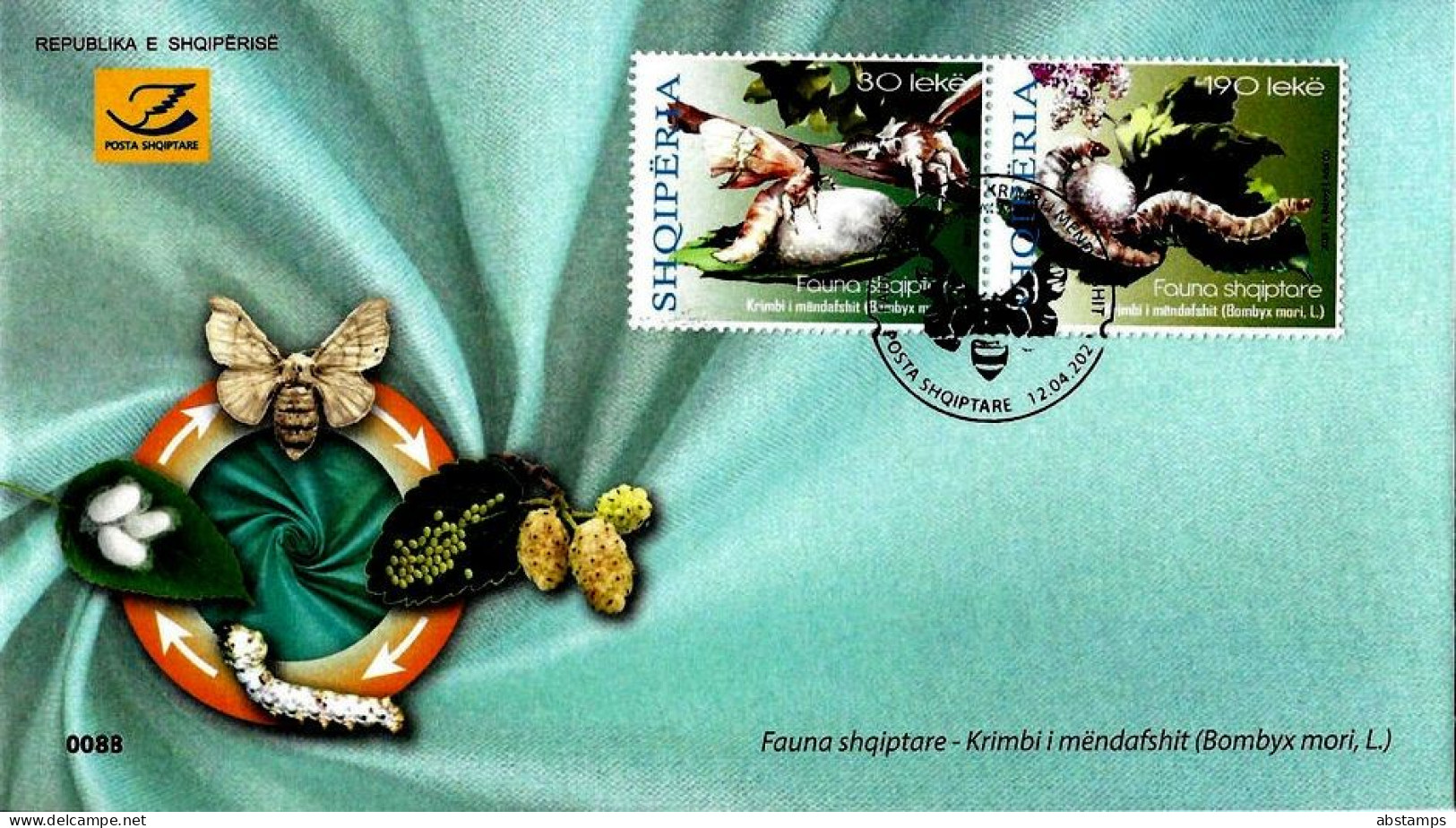 Albania Stamps 2023. FAUNA: Silkworm (Bombyx Mori, L.). FDC MNH - Albanien