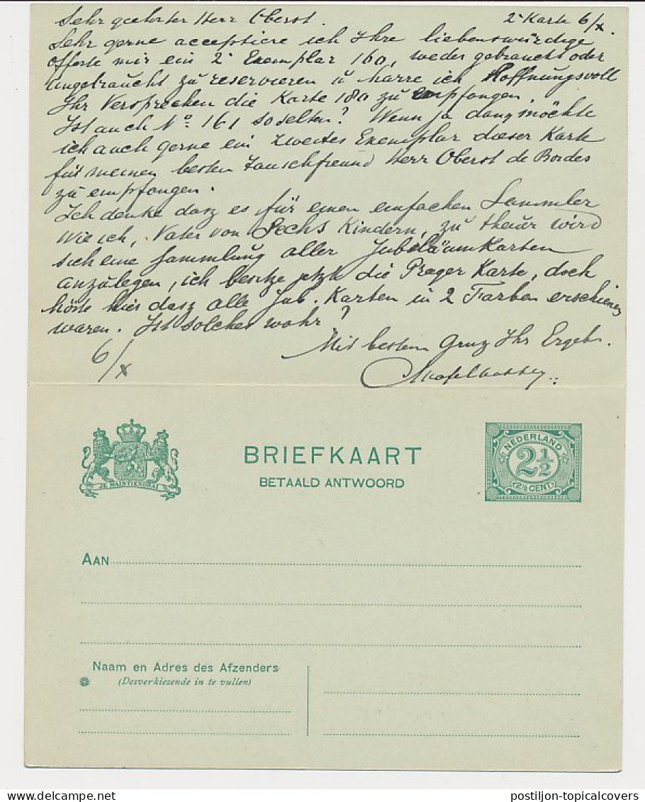 Briefkaart G. 75 / Bijfrankering Amsterdam - Oostenrijk 1908 - Postal Stationery