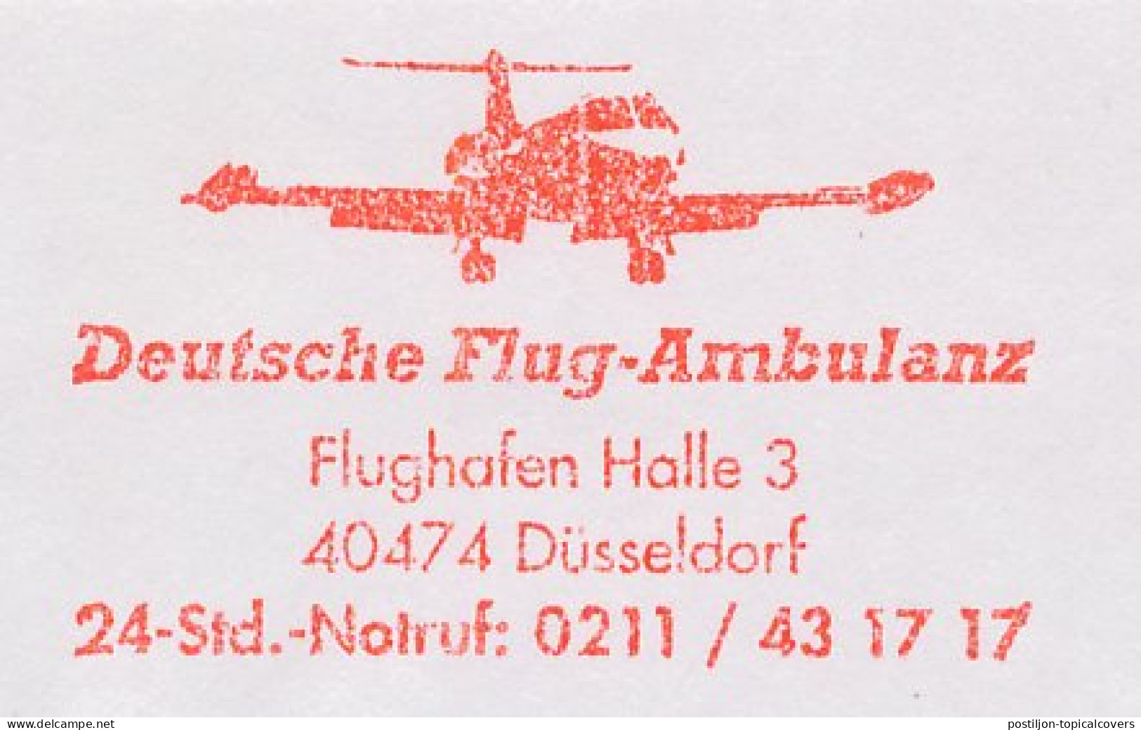 Meter Cut Germany 1998 Flying Ambulance - Airplane - Andere & Zonder Classificatie