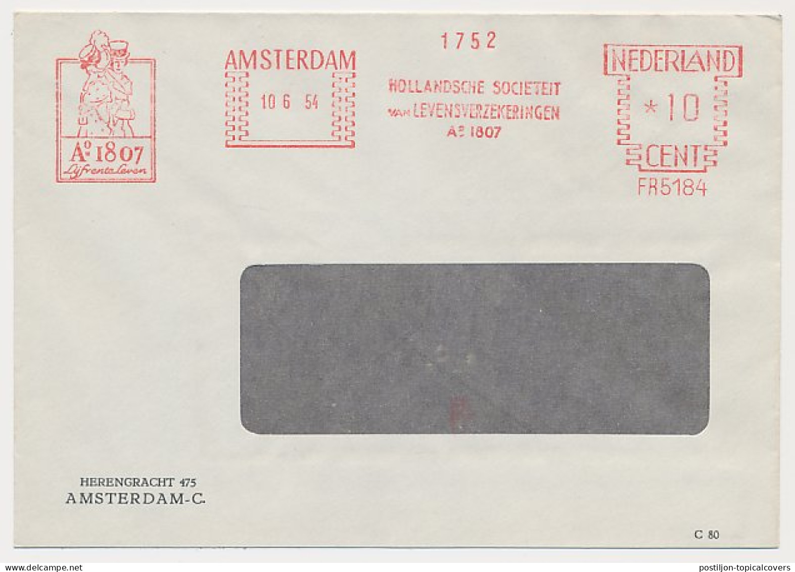 Meter Cover Netherlands 1954 Costume - Amsterdam  - Costumi