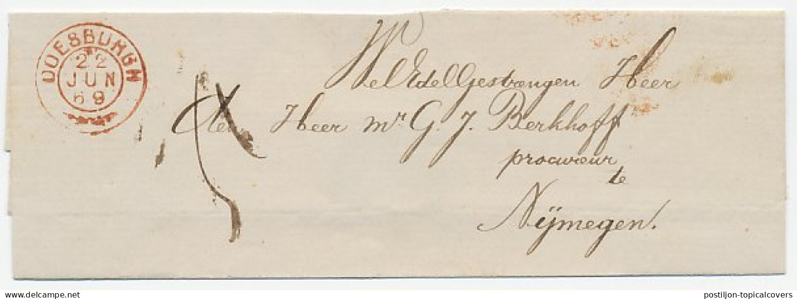 Takjestempel Doesborgh 1869 - Lettres & Documents