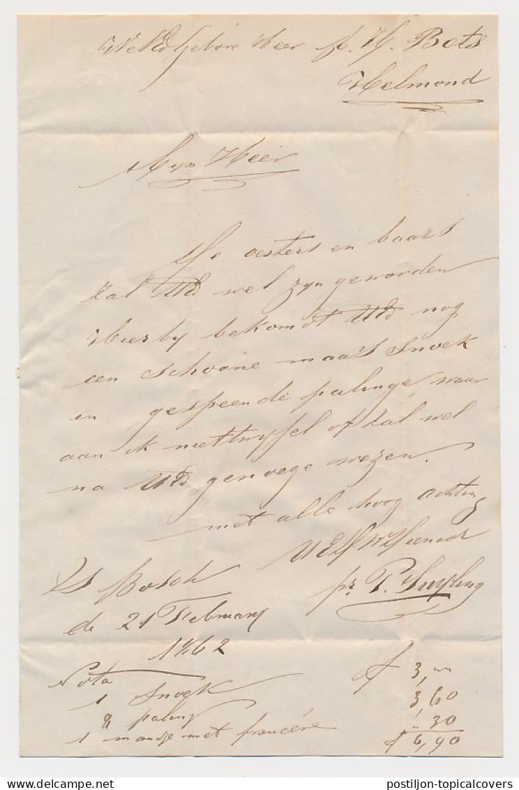 S Hertogenbosch - Helmond 1862 - Begeleidingsbrief - ...-1852 Precursori