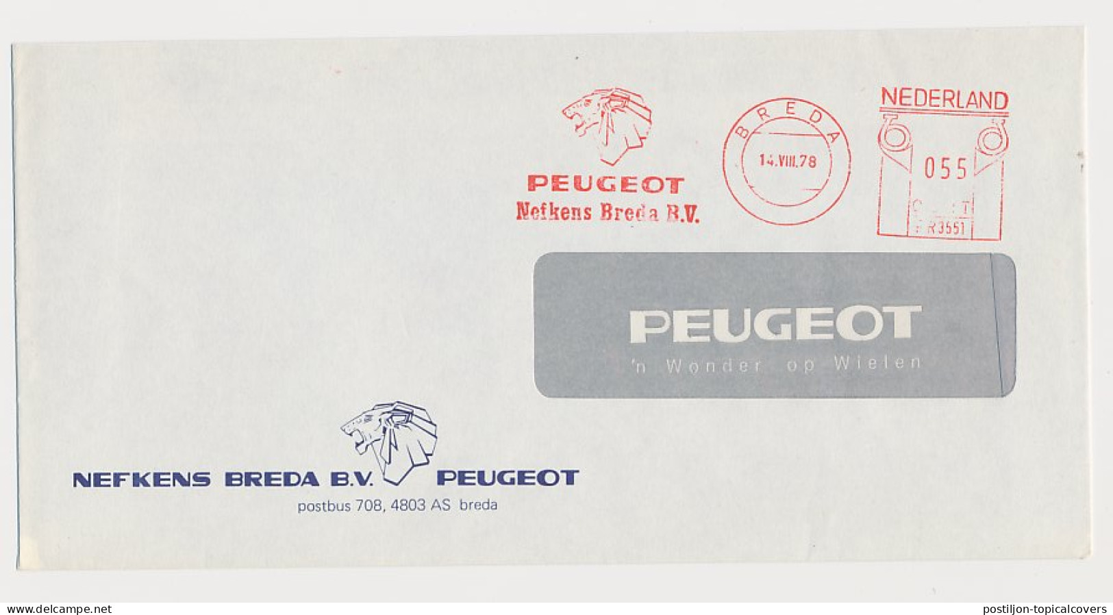 Meter Cover Netherlands 1978 Car - Peugeot - Auto's