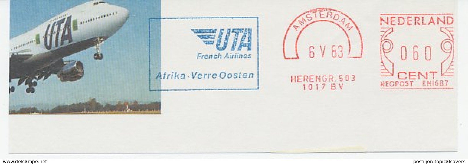 Meter Cut Netherlands 1983 UTA - French Airlines - Aerei