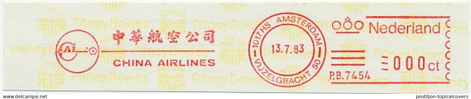 Meter Proof / Test Strip Netherlands 1983 China Airlines - Airplanes