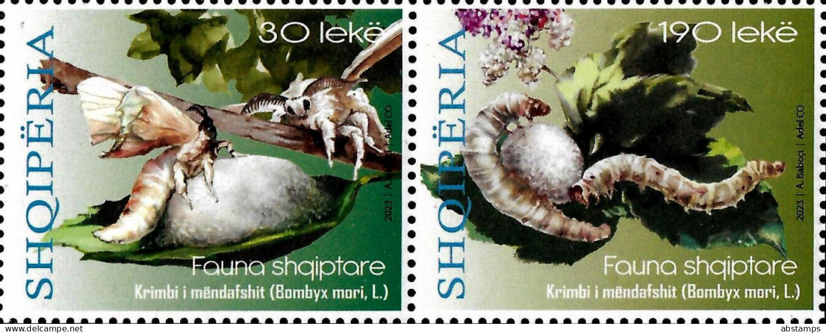 Albania Stamps 2023. FAUNA: Silkworm (Bombyx Mori, L.). Set MNH - Albanië