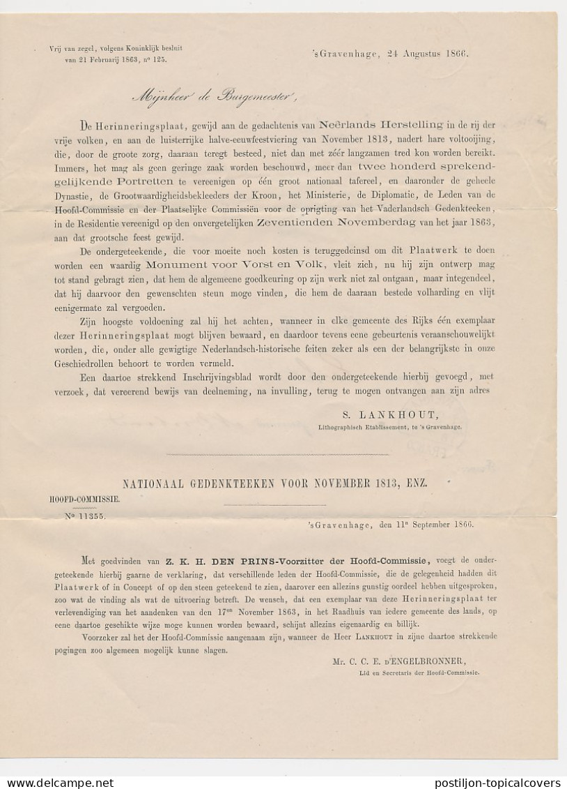 Halfrond-Francostempel Den Haag - Esch 1866 - ...-1852 Préphilatélie