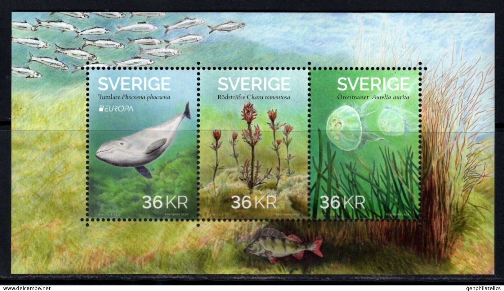 SWEDEN 2024 Europa CEPT. Underwater Fauna & Flora - Fine S/S MNH - Nuevos