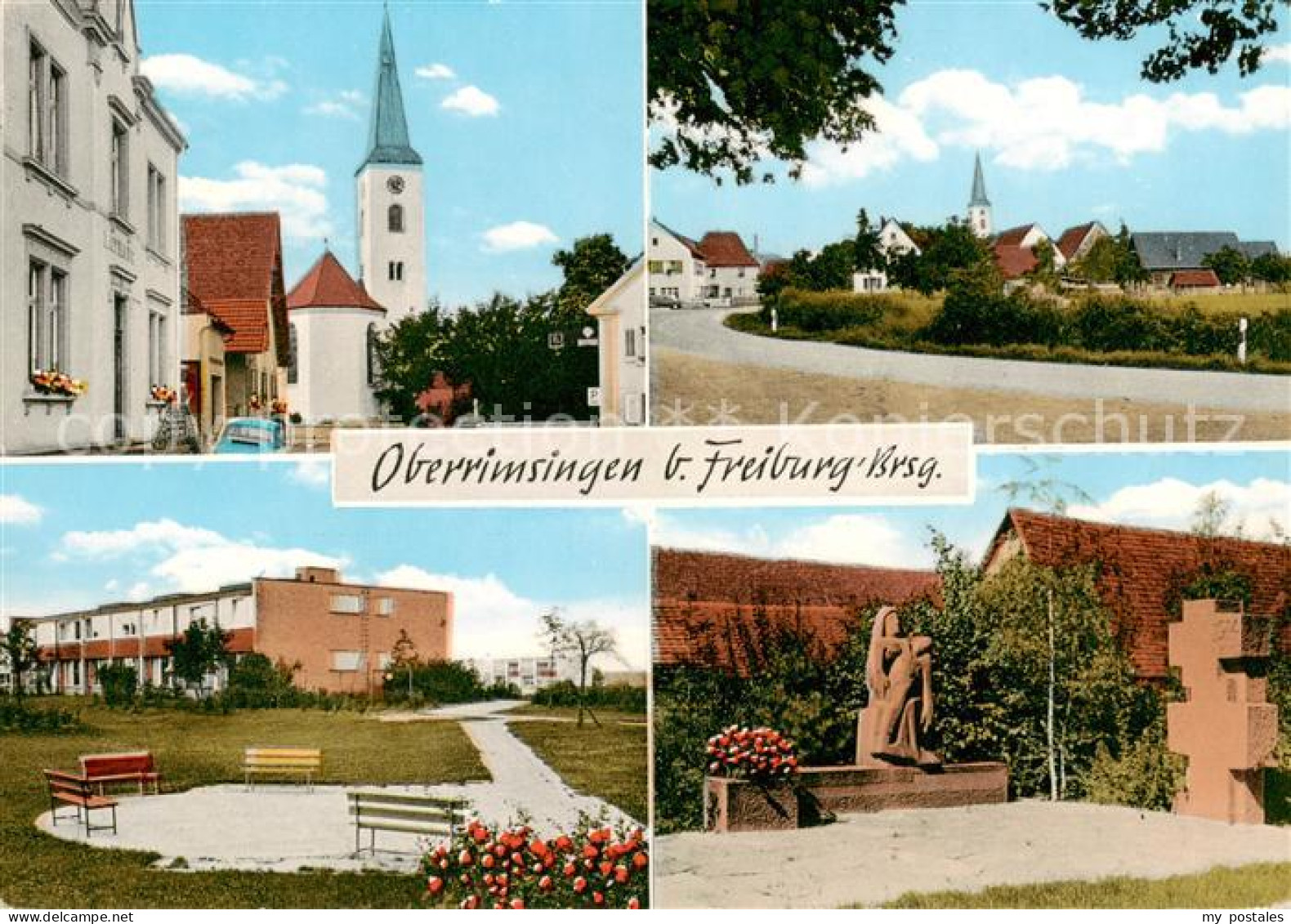 73852815 Oberrimsingen Kirche Ortspartie Park Plastik Oberrimsingen - Breisach