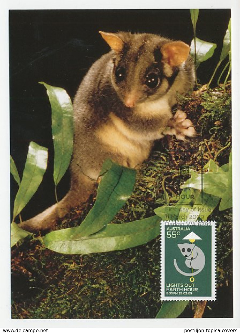 Maximum Card Australia 2009 Leadbeater S Possum - Lights Out - Earth Hour - Other & Unclassified
