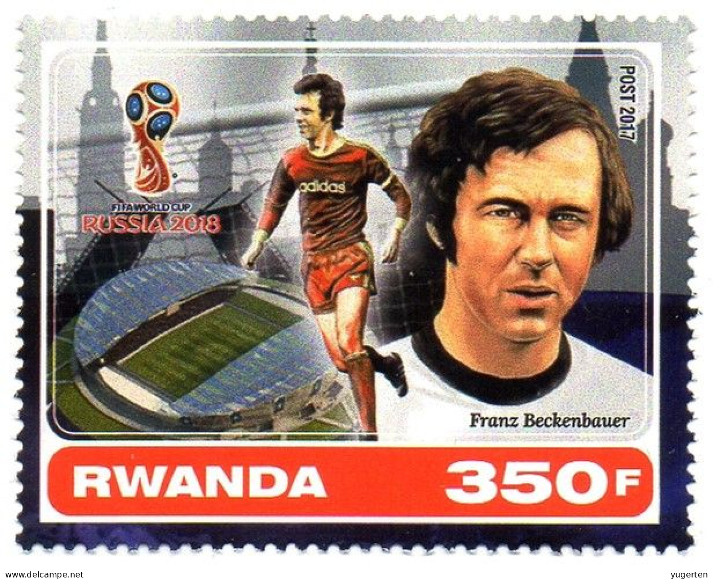 RWANDA 2017 - 1v - MNH - Beckenbauer - Fußball - Futbol Stadium - World Cup Russia Soccer Calcio Germany Football Bayern - Sonstige & Ohne Zuordnung