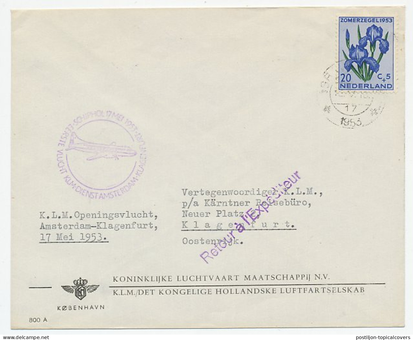 VH A 408 A Amsterdam - Klagenfurt Oostenrijk 1953 - Unclassified