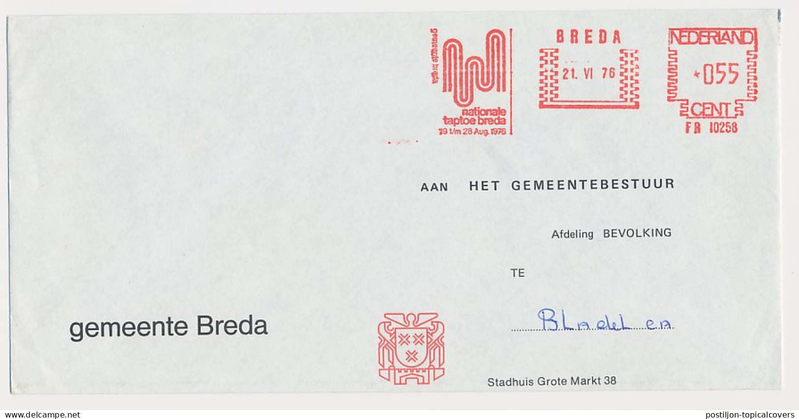 Meter Cover Netherlands 1976 TapToe Breda - Military And Musical Show - Tattoo  - Musique