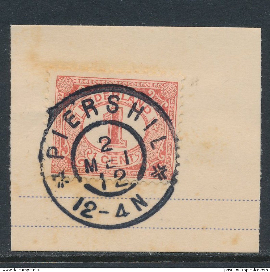Grootrondstempel Piershil 1912 - Poststempels/ Marcofilie