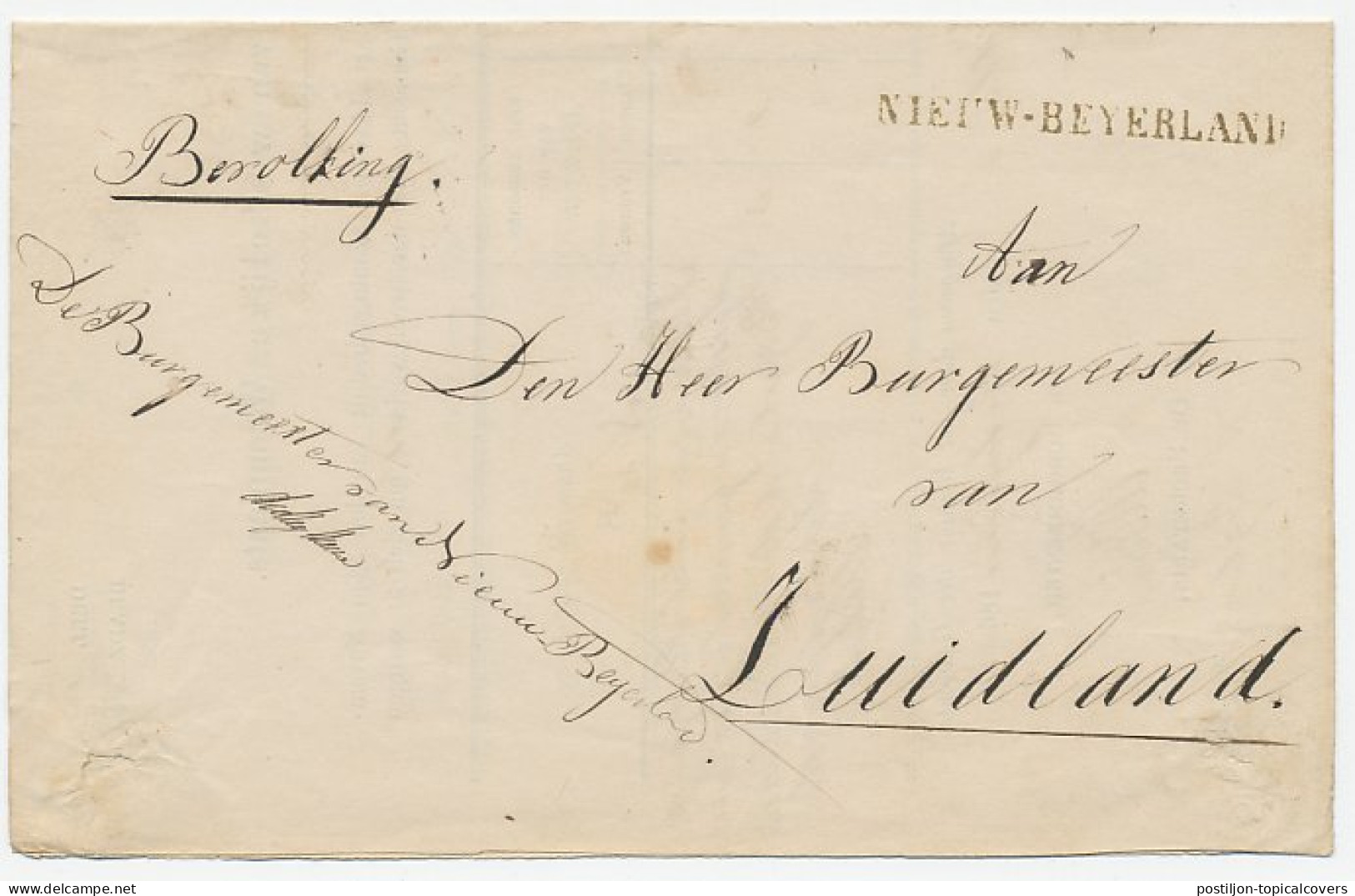 Naamstempel Nieuw - Beyerland - Heenvliet 1865 - Covers & Documents