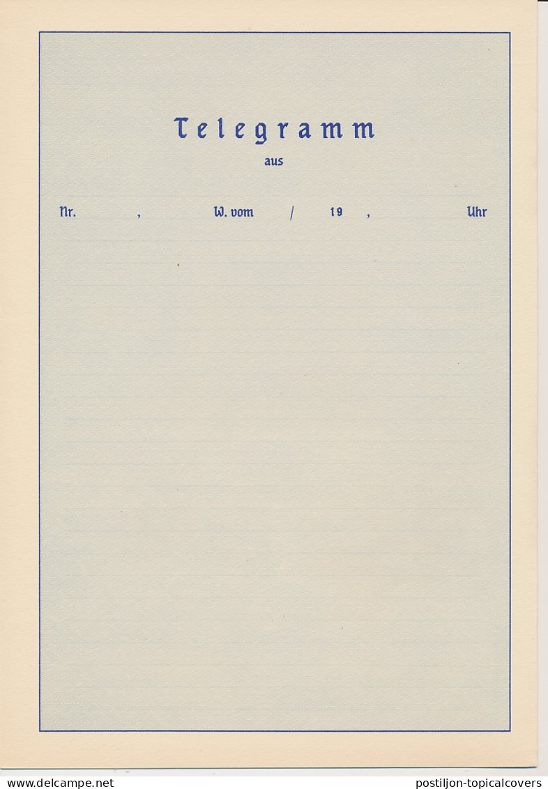 Telegram Germany 1936 Schmuckblatt Telegramme - Unused Sailing Ship - Ocean Liner - Sun - Swastika - Nazi Flag Under  - Boten