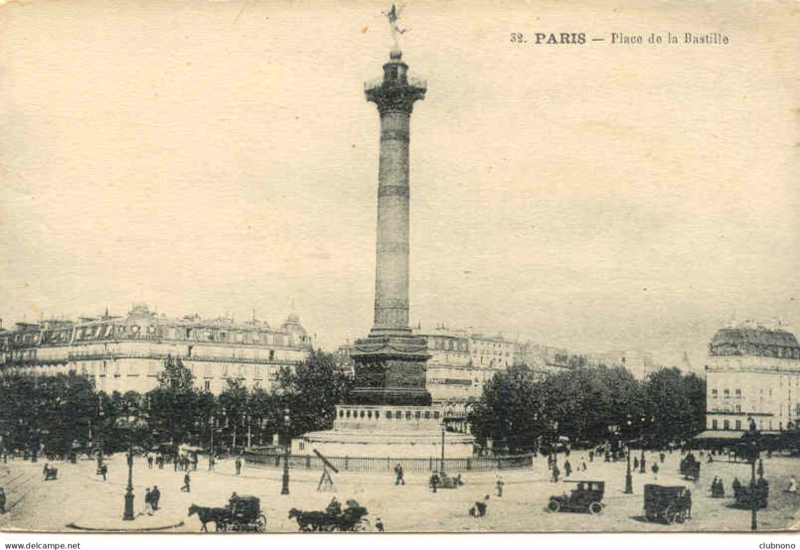CPA  - PARIS - PLACE DE LA BASTILLE (BELLE ANIMATION) - Autres Monuments, édifices