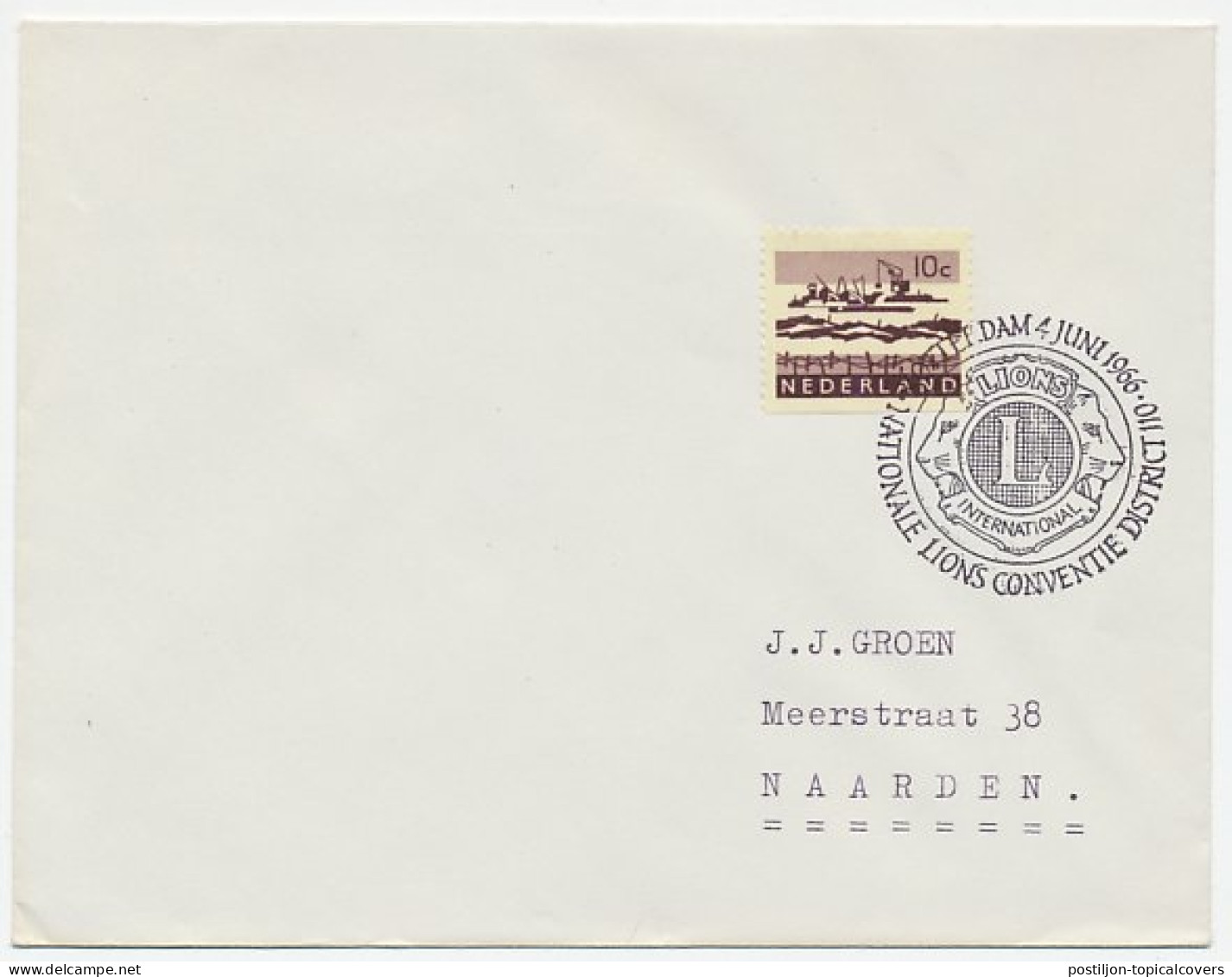 Cover / Postmark Netherlands 1966 International Lions Convention - Rotary Club