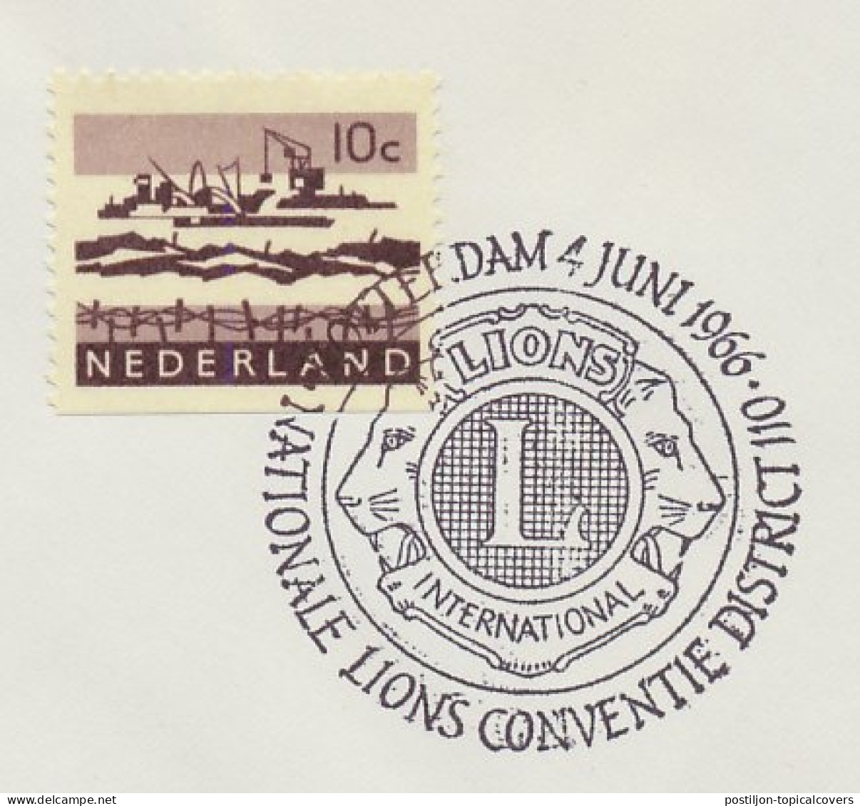 Cover / Postmark Netherlands 1966 International Lions Convention - Rotary, Lions Club