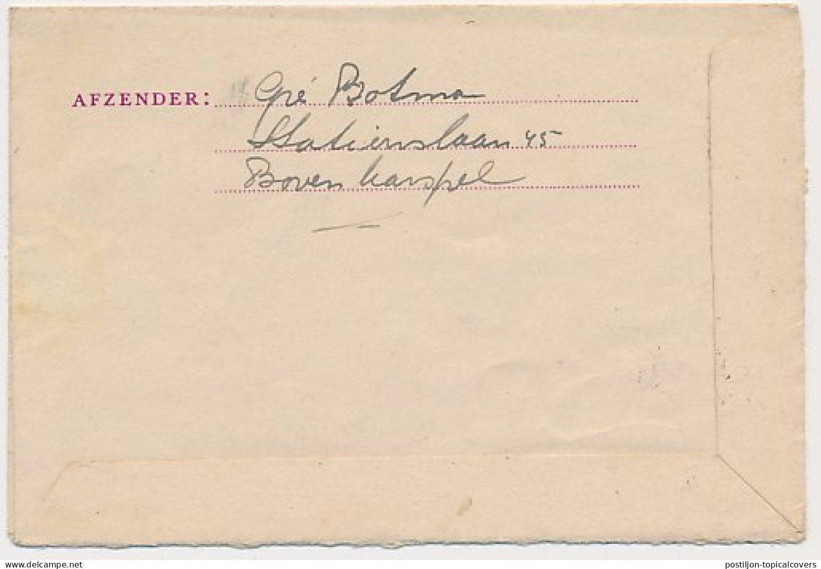 Luchtpostblad G. 2 A Bovenkarpel - Soerabaja Ned. Indie 1949 - Postal Stationery