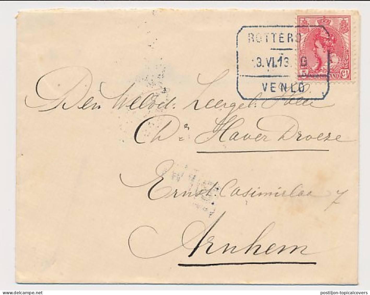 Treinblokstempel : Rotterdam - Venlo G 1913 ( Dordrecht ) - Unclassified